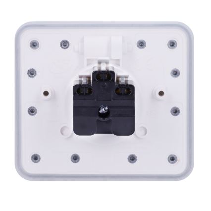 Brilagi - Priză de podea încastrată pentru exterior, IP55, albă, dreptunghiulară