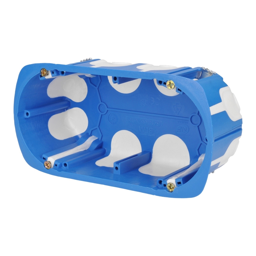 Brilagi - Priză dublă încastrabilă pentru exterior, montaj în pardoseală, IP55, albă, dreptunghiulară