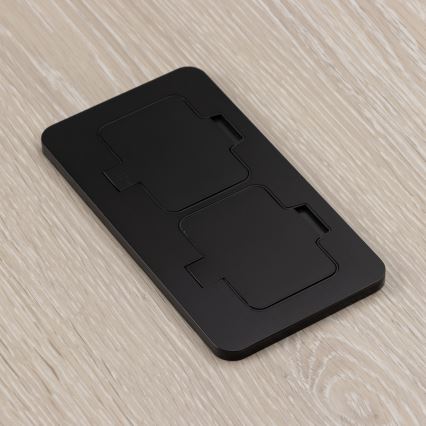 Brilagi - Priză dublă încastrată pentru bucătărie INBOX IP55 neagră dreptunghiulară