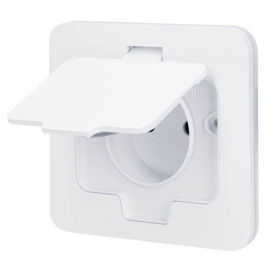 Brilagi - Priză încastrată pentru bucătărie INBOX IP55 albă dreptunghiulară