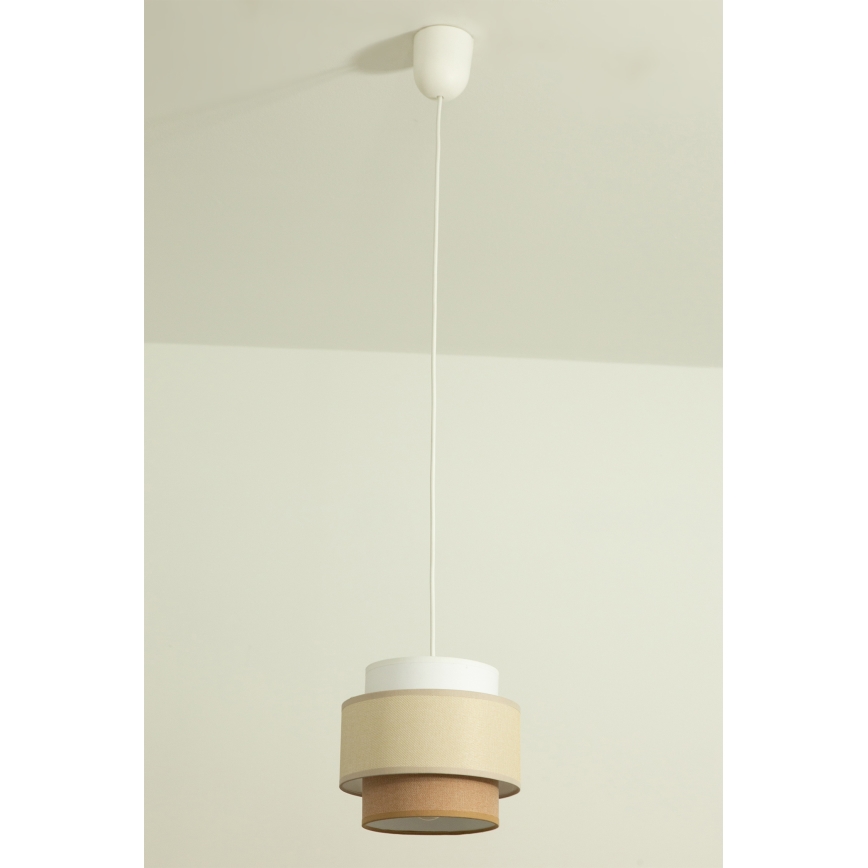 Brilagi RESNA - lustră suspendată pe cablu, 1xE27/60W/230V, Ø 20 cm, crem/bej