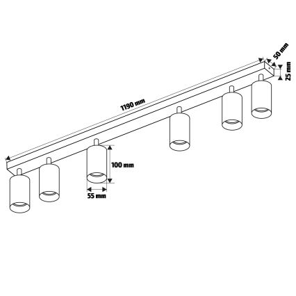 Brilagi - Spot LED RGBW reglabil SELE DIAMANT 6xGU10/6,5W/230V 2700-6500K Wi-Fi alb