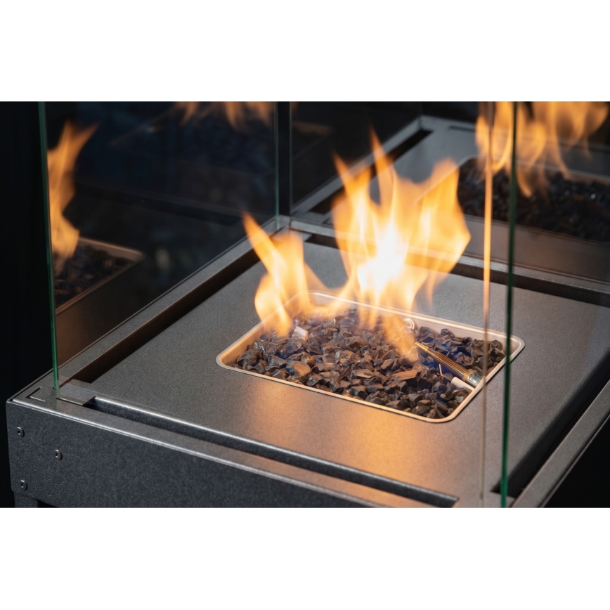 Brilagi - Șemineu pe gaz pentru exterior FLARO GAS, 142 x 36 cm, 8 kW, 1x AAA, antracit, cu husă de protecție