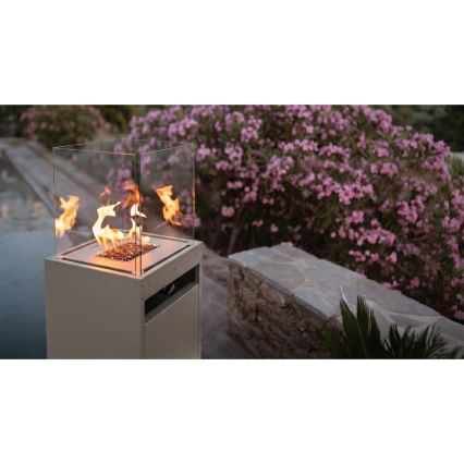 Brilagi - Șemineu pe gaz pentru exterior FLARO GAS, 142 x 36 cm, 8 kW, 1x AAA, bej + husă de protecție