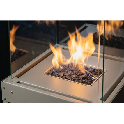 Brilagi - Șemineu pe gaz pentru exterior FLARO GAS, 142 x 36 cm, 8 kW, 1x AAA, bej + husă de protecție