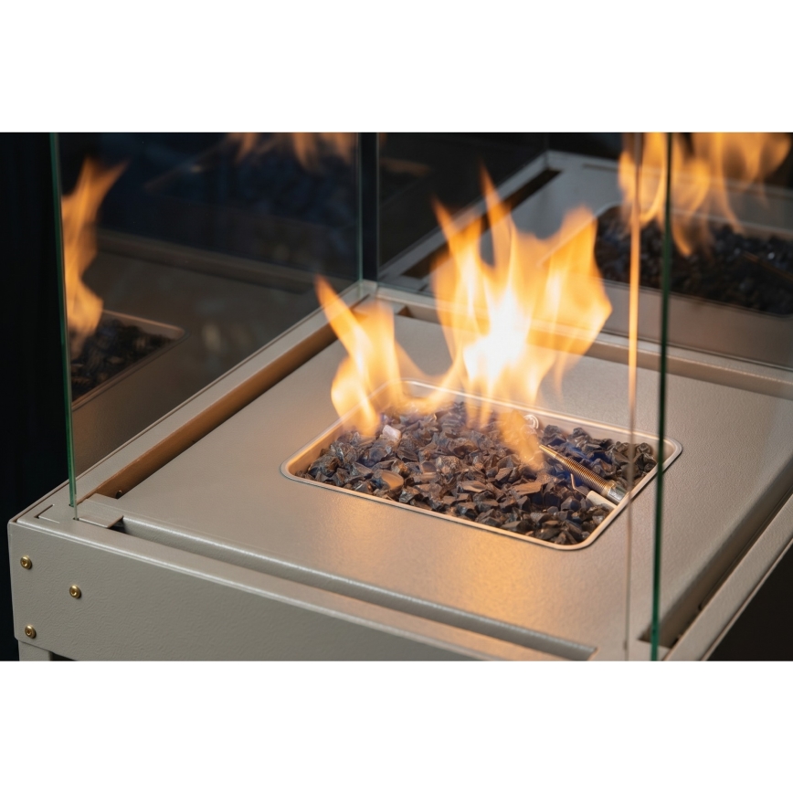 Brilagi - Șemineu pe gaz pentru exterior FLARO GAS, 142 x 36 cm, 8 kW, 1x AAA, bej + husă de protecție