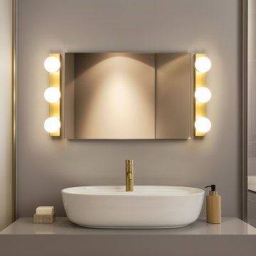 BRILAGI - SET 2x LED Aplică de perete pentru baie HOLLYWOOD 3xLED/3W/230V 39 cm IP44 aurie