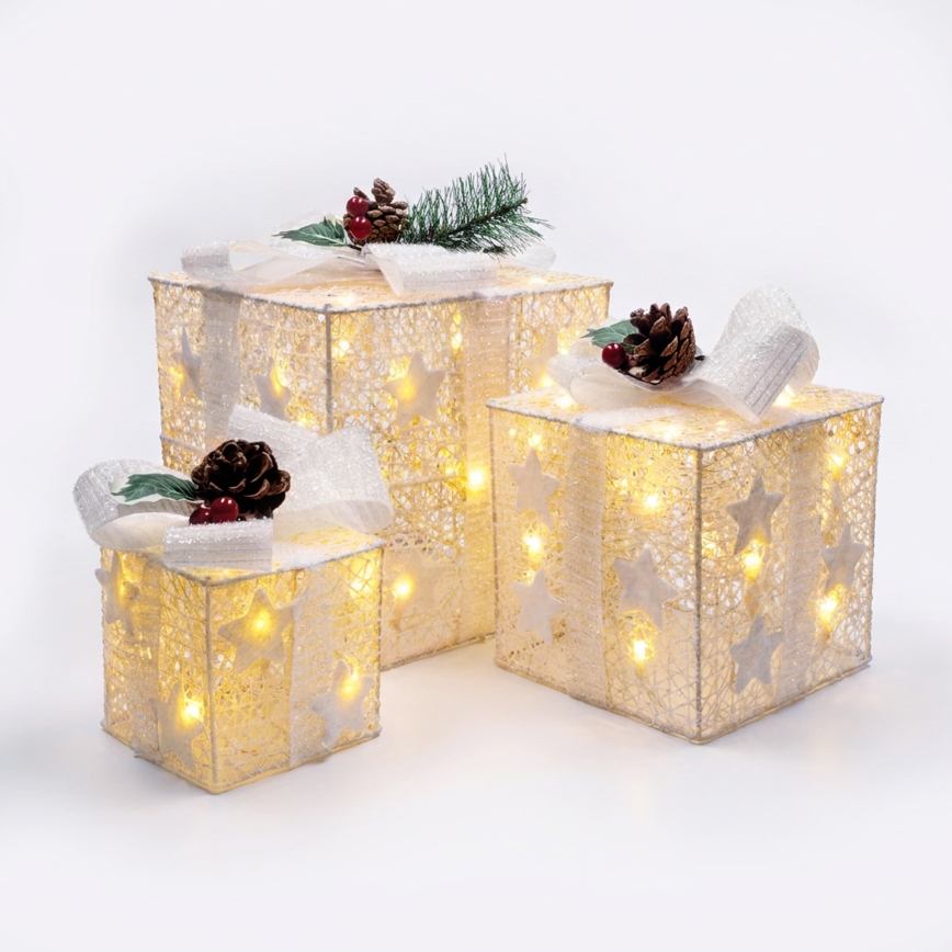 BRILAGI - Set cu 3 LED-uri, decorațiuni de Crăciun pentru exterior, LED/230V IP44, cadouri