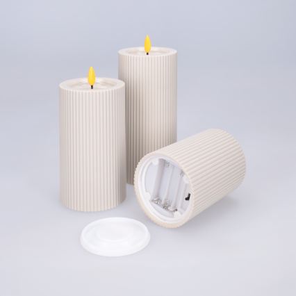 BRILAGI - Set de 3 lumânări LED, LED/3xAAA, crem