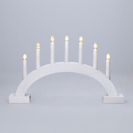 BRILAGI - sfeșnic de Crăciun cu LED, 7xLED/2xAA, alb