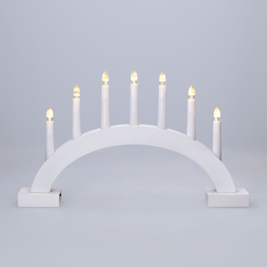 BRILAGI - sfeșnic de Crăciun cu LED, 7xLED/2xAA, alb