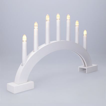 BRILAGI - sfeșnic de Crăciun cu LED, 7xLED/2xAA, alb