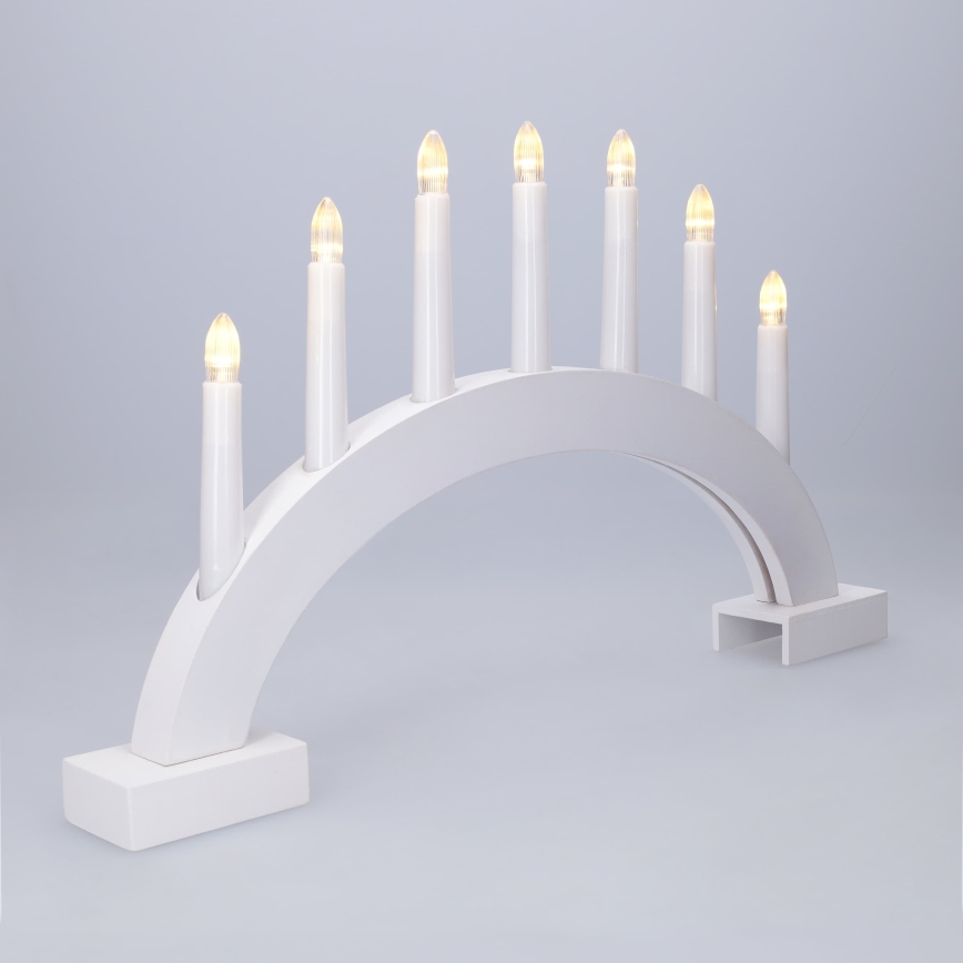 BRILAGI - sfeșnic de Crăciun cu LED, 7xLED/2xAA, alb