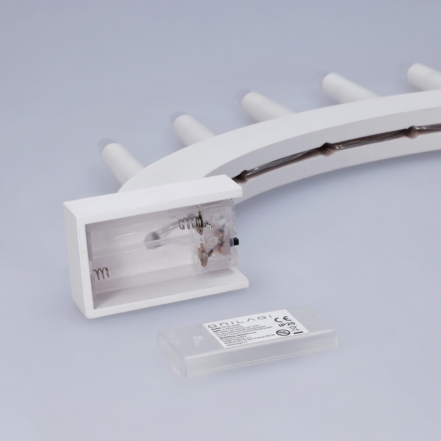BRILAGI - sfeșnic de Crăciun cu LED, 7xLED/2xAA, alb
