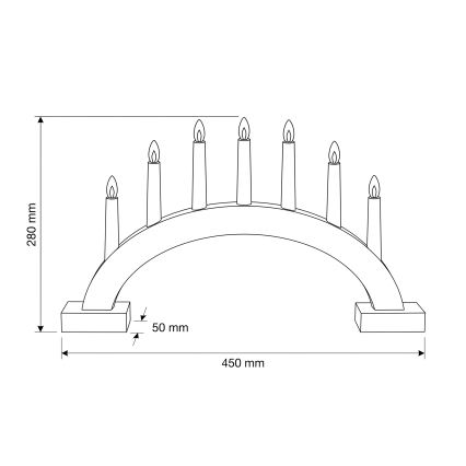 BRILAGI - sfeșnic de Crăciun cu LED, 7xLED/2xAA, alb