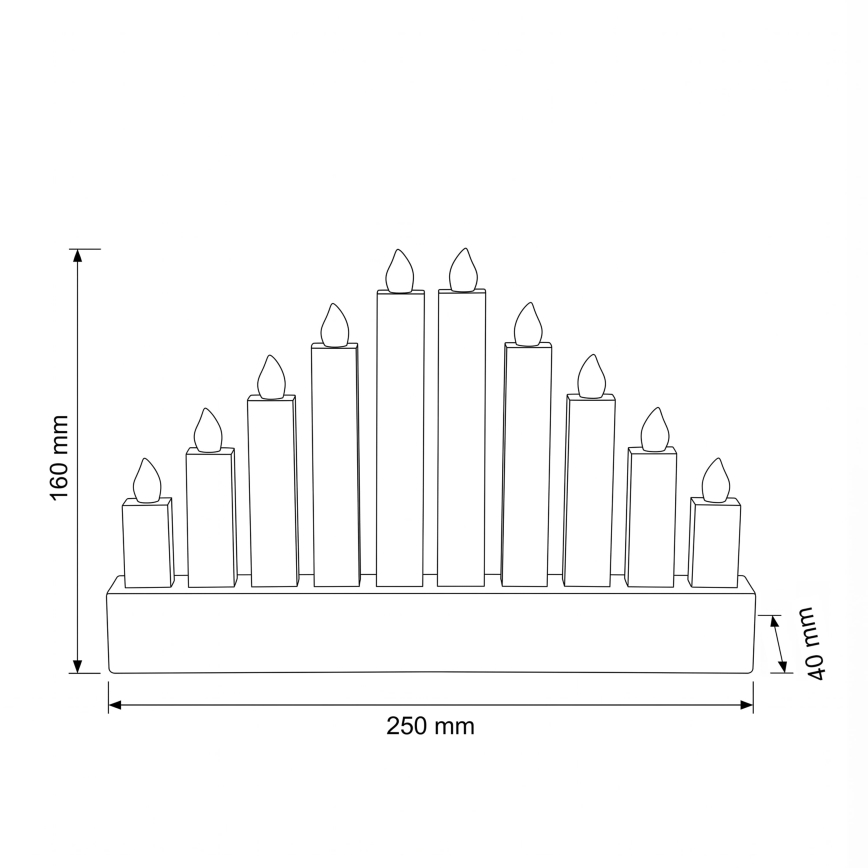 BRILAGI - Sfeșnic de Crăciun din lemn cu LED 10xLED/2xAA