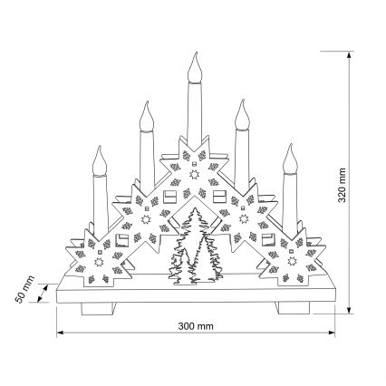 BRILAGI - Sfeșnic LED de Crăciun 5xLED/2xAA bej