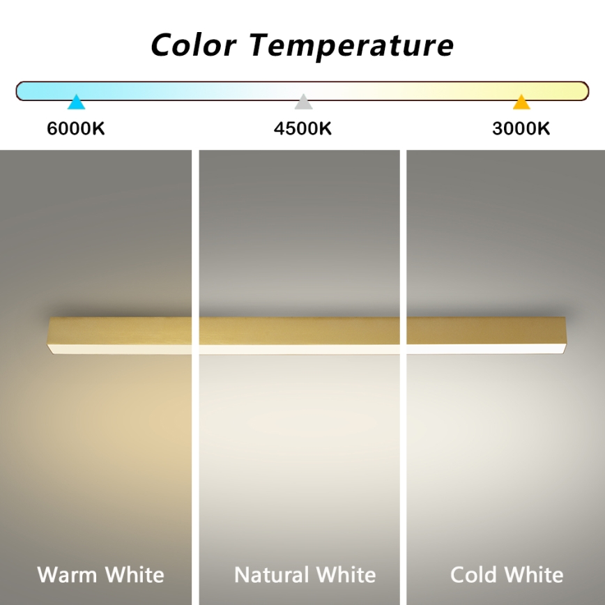 Brilagi - Plafonieră LED pentru baie SLEEKLINE LED/40W/230V 3000/4500/6000K auriu IP44