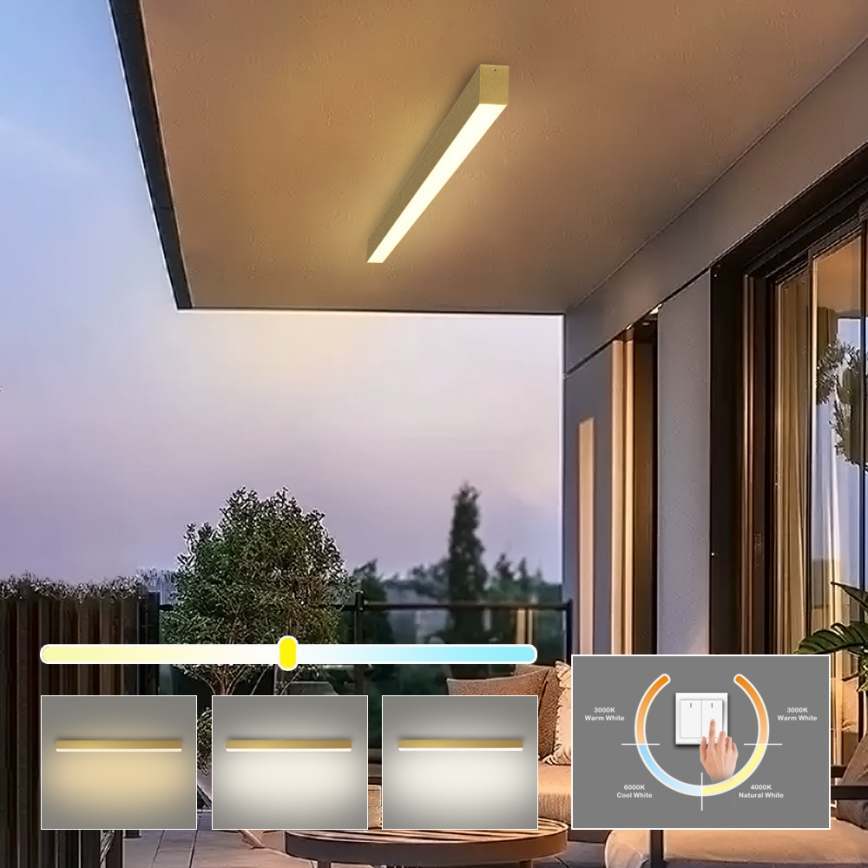 Brilagi - Plafonieră LED pentru baie SLEEKLINE LED/40W/230V 3000/4500/6000K auriu IP44