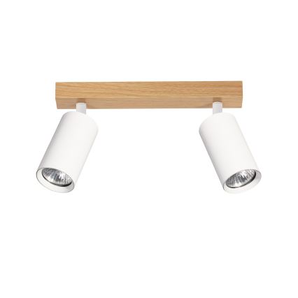 Brilagi - Spot aplicat SELE, 2x GU10/30W/230V, alb/decor stejar