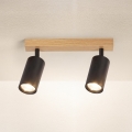 Brilagi - Spot aplicat SELE 2xGU10/30W/230V negru/decor stejar