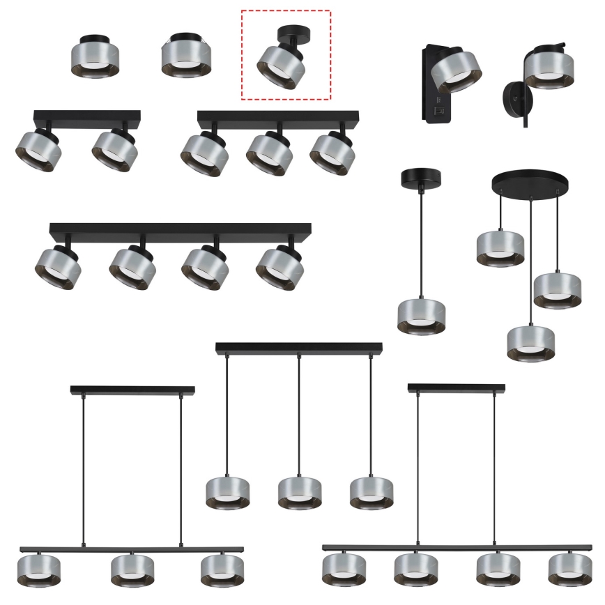 Brilagi - Spot AURA LUX 1xGX53/30W/230V Ø 13 cm negru/fumuriu
