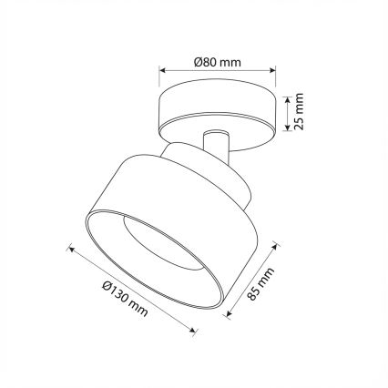 Brilagi - Spot AURA LUX 1xGX53/30W/230V Ø 13 cm negru/fumuriu