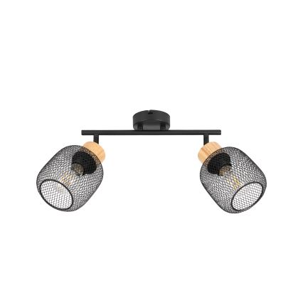 Brilagi - Spot BASKLITE 2x E27, 15W, 230V, lemn/negru