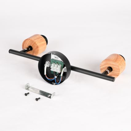 Brilagi - Spot BASKLITE 2x E27, 15W, 230V, lemn/negru