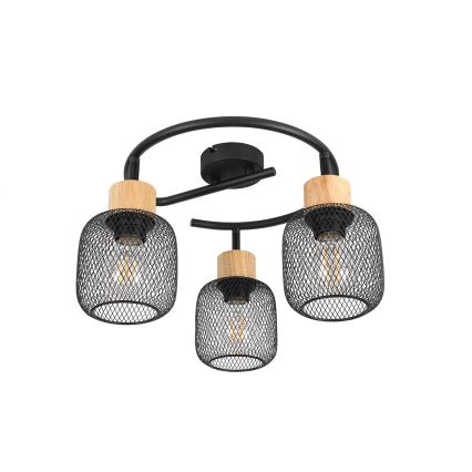 Brilagi - Spot BASKLITE 3xE27/15W/230V lemn/negru