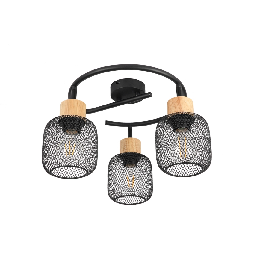 Brilagi - Spot BASKLITE 3xE27/15W/230V lemn/negru