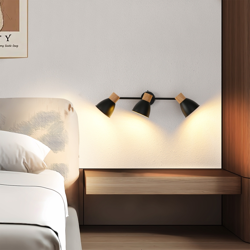 Brilagi - Spot de tavan ODENSE, 3x E14/10W/230V, lemn/negru