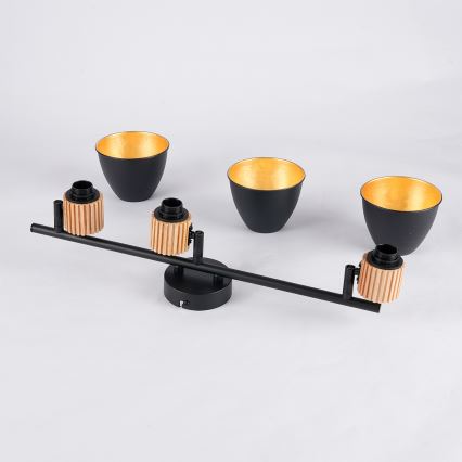 Brilagi - Spot de tavan ODENSE, 3x E14/10W/230V, lemn/negru