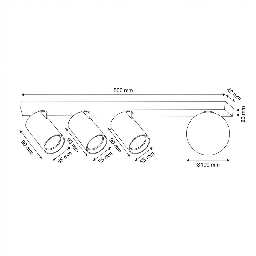 Brilagi - Spot de tavan SELE BALL 3xGU10/30W/230V + 1xG9/10W bej