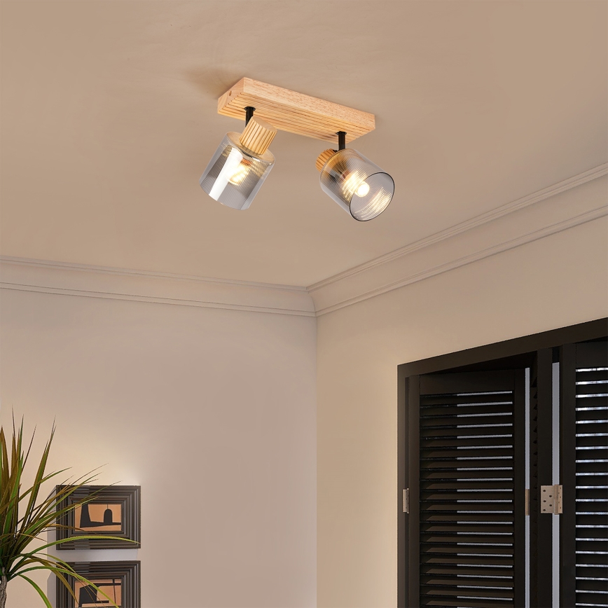 Brilagi - Spot HYGGE 2xE14/15W/230V lemn/fumuriu