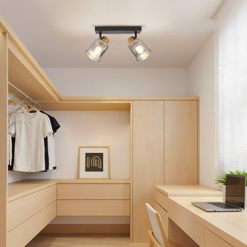 Brilagi - Spot HYGGE 2xE14/15W/230V negru/fumuriu