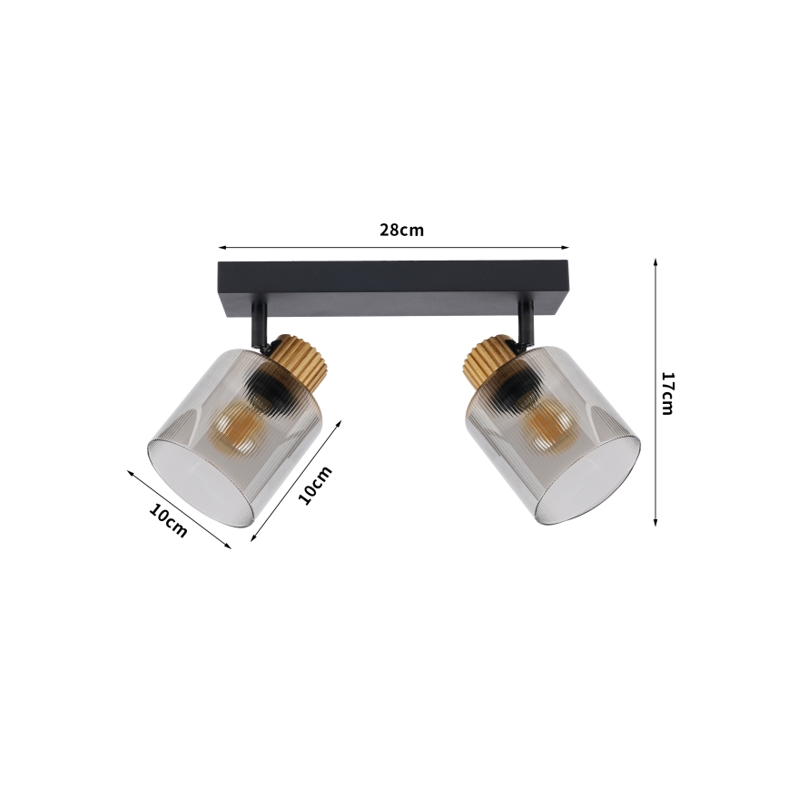 Brilagi - Spot HYGGE 2xE14/15W/230V negru/fumuriu