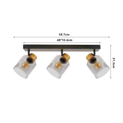 Brilagi - Spot HYGGE 2xE14/15W/230V negru/fumuriu