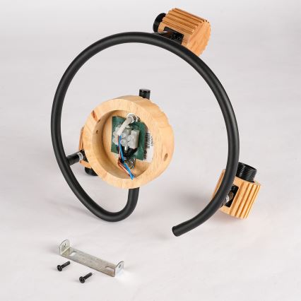 Brilagi - Spot HYGGE 3xE14/15W/230V lemn/sticlă fumurie