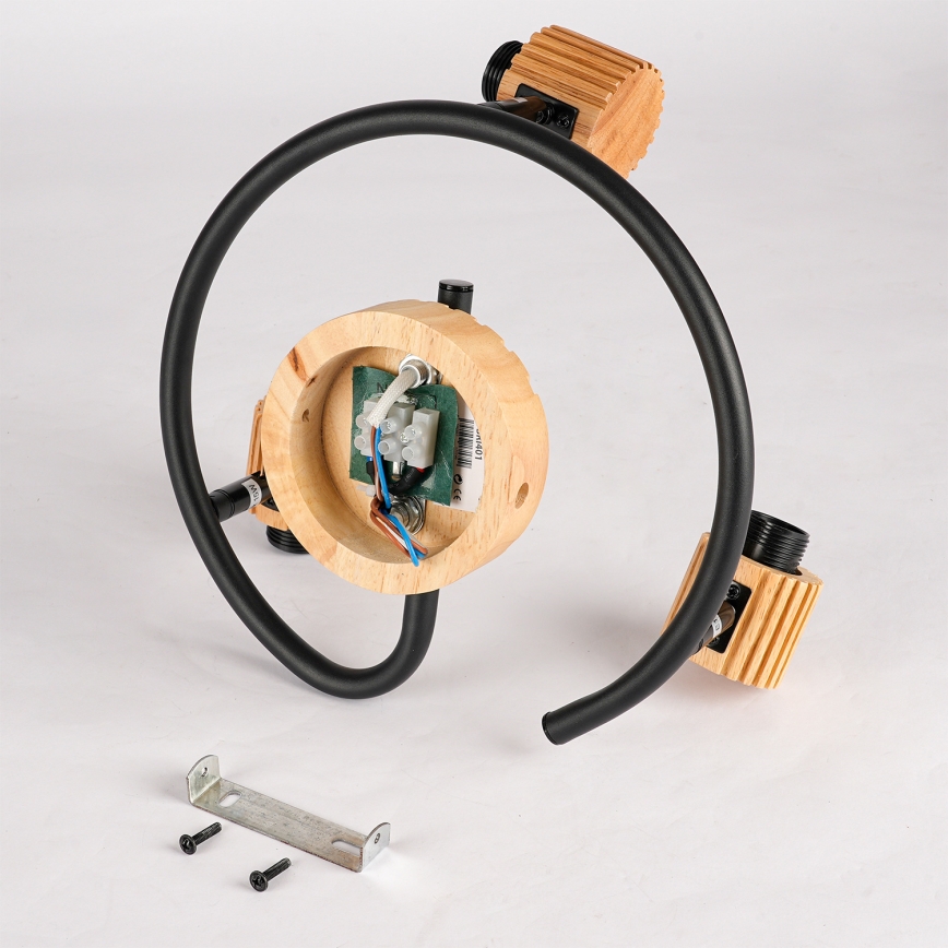 Brilagi - Spot HYGGE 3xE14/15W/230V lemn/sticlă fumurie