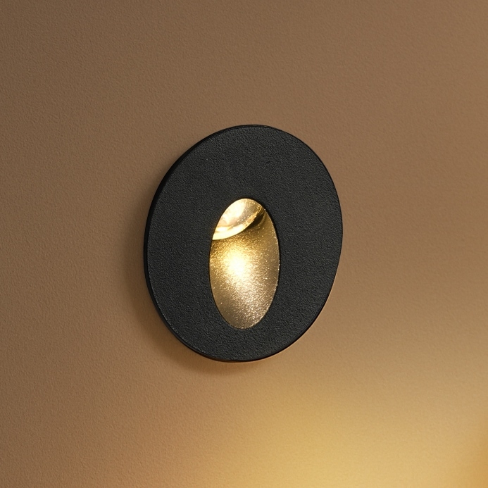 Brilagi - Spot încastrat pentru exterior STAIRDOT LED/2W/230V, negru, IP65, rotund