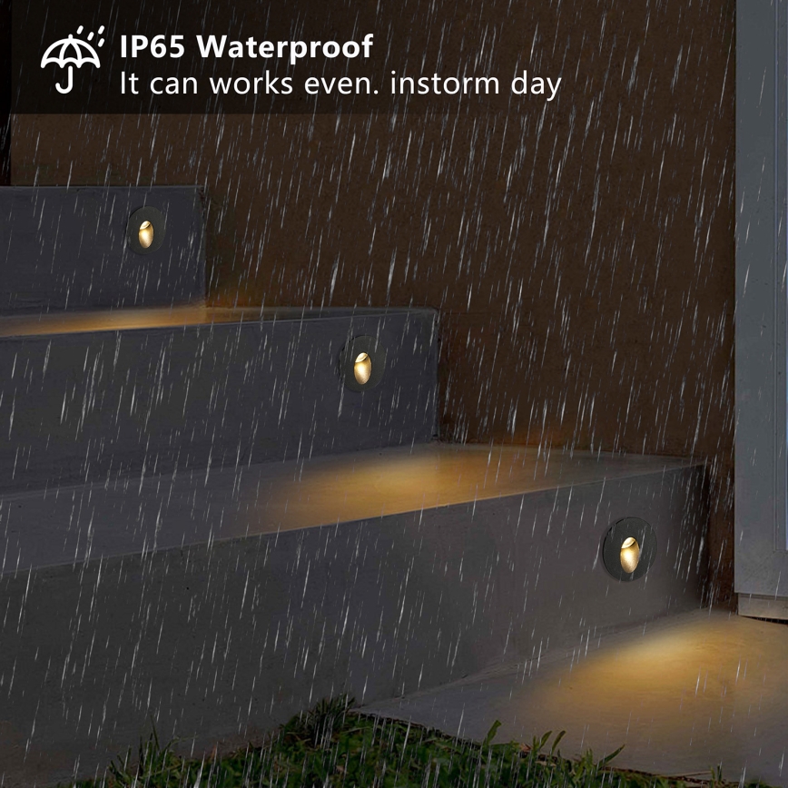 Brilagi - Spot încastrat pentru exterior STAIRDOT LED/2W/230V, negru, IP65, rotund