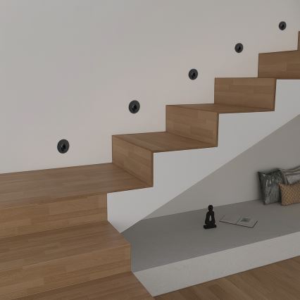 Brilagi - Spot încastrat pentru exterior STAIRDOT LED/2W/230V, negru, IP65, rotund