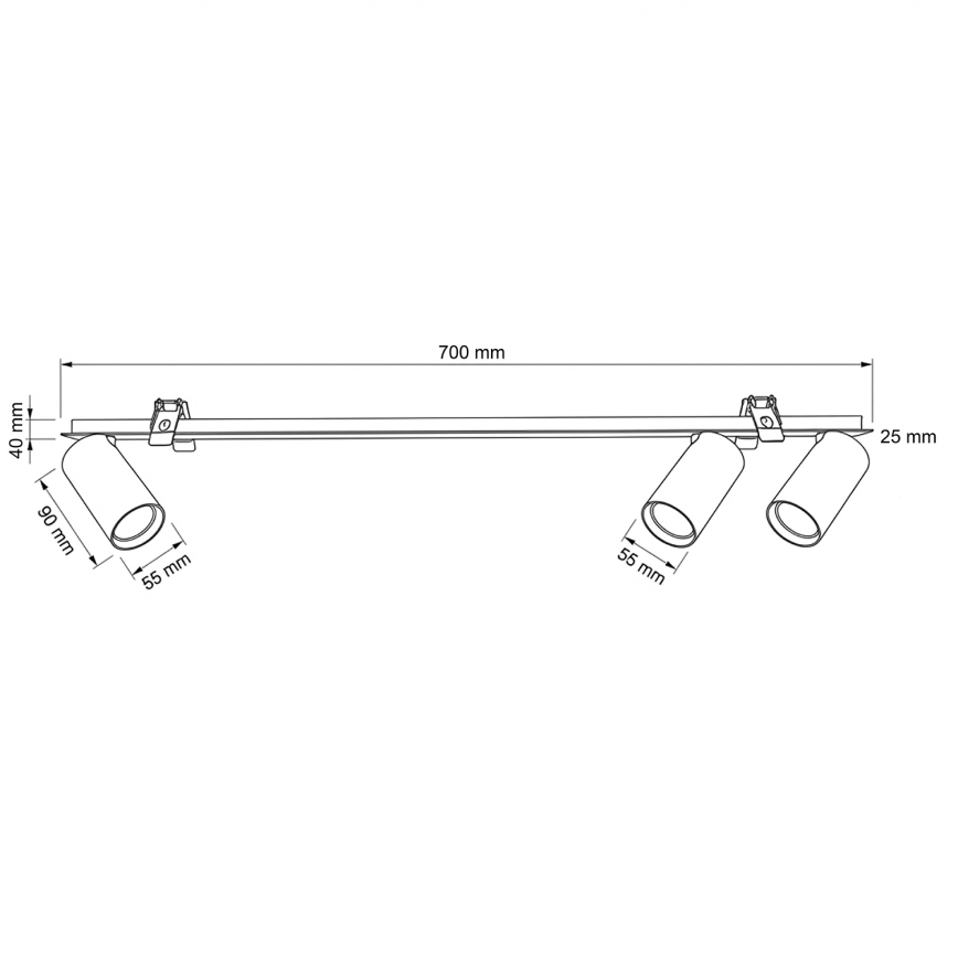 Brilagi - Spot încastrat SELE 3xGU10/30W/230V, negru