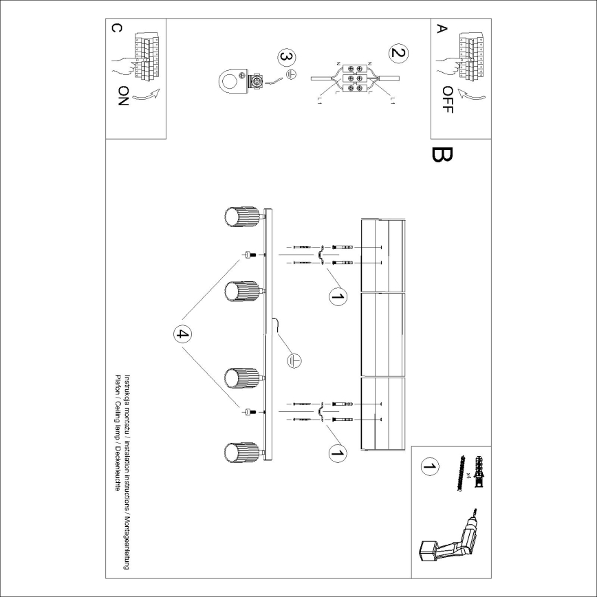 Brilagi - Spot LED CRESTO 4xGU10/10W/230V turcoaz