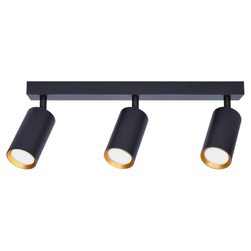 Brilagi - Spot LED RGBW reglabil SELE 3xGU10/4,8W/230V 3000K negru/auriu + telecomandă
