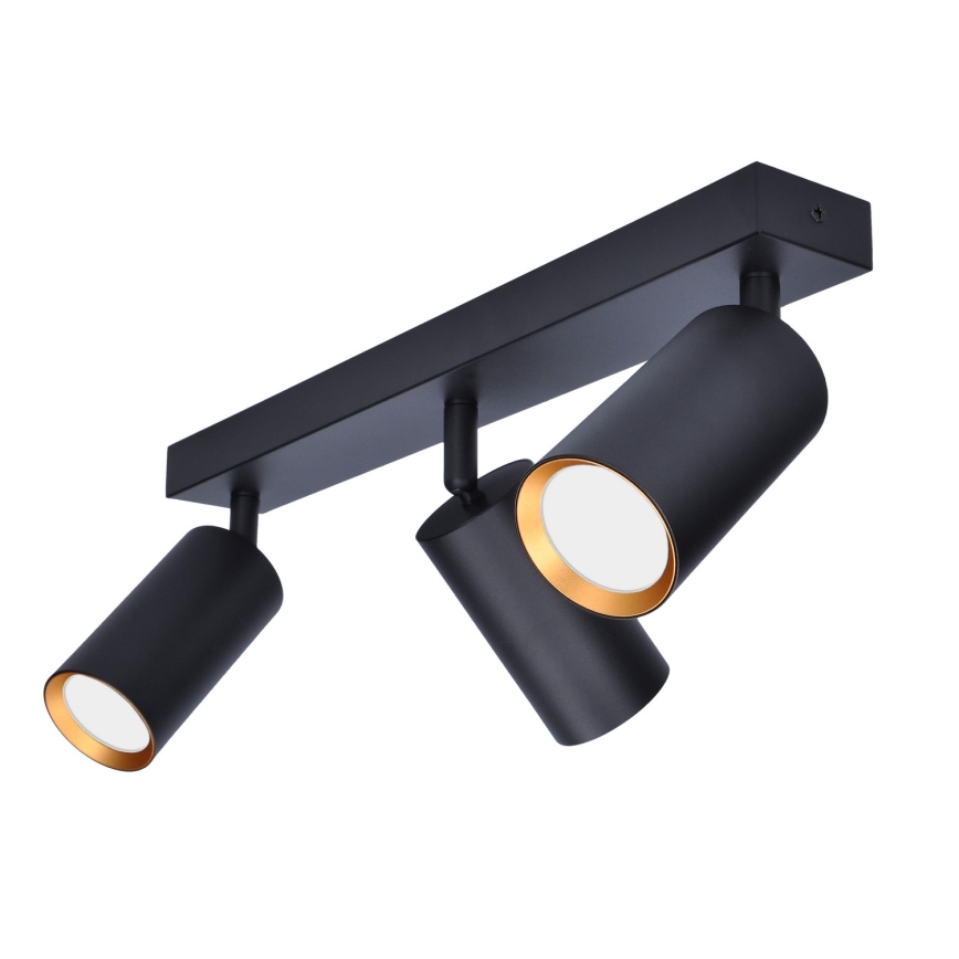 Brilagi - Spot LED RGBW reglabil SELE 3xGU10/4,8W/230V 3000K negru/auriu + telecomandă