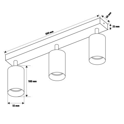Brilagi - Spot LED RGBW reglabil SELE 3xGU10/4,8W/230V 3000K negru/auriu + telecomandă
