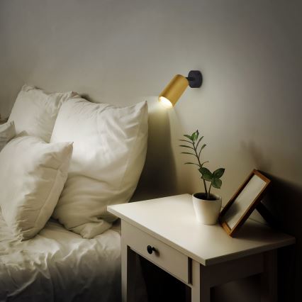 Brilagi - Spot LED RGBW reglabil SELE GOLDEN 1xGU10/4,8W/230V 3000K negru/auriu + telecomandă