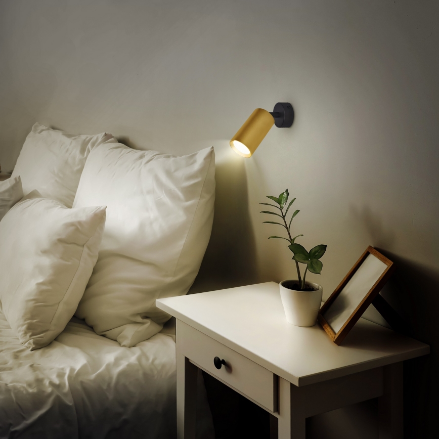 Brilagi - Spot LED RGBW reglabil SELE GOLDEN 1xGU10/4,8W/230V 3000K negru/auriu + telecomandă